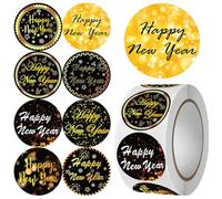 Autocollants Bonne Année, 500 pièces, pour la Saint-Sylvestre, Frohes Neues Jahr Etiketten Stickers pour sacs cadeaux, boîtes, enveloppes, cadeaux, cartes de vœux, décoration du Nouvel An 2026