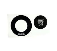 Autocollants Bouton Volant Compatible Avec Dodge 2011-2014 Kit D'autocollants Pour Bouton Commutation Du Moteur D'arrêt Et Superposition Noire Lettrage Personnages Blancs Pièce Voiture