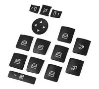 Autocollants Boutons Compatible Avec Benz E200 2012-2015 Pour E350 2010-2015 Pour GLE350 2016-2018 Autocollant Couverture Cadre Bouton Commutation Fenêtre Voiture(Black)