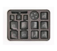 Autocollants Boutons Compatible Avec Benz Pour C180 2011-2014 Pour C200 2010-2014 Pour C230 2008-2009 14 Pièces Autocollants Réparation Bouton Commutation Fenêtre Voiture Accessoires