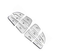 Autocollants Boutons Compatible Avec Benz Pour CLS 2014-2017 Autocollants Bouton Intérieur Garniture Couverture Volant Voiture Ensemble D'autocollants Décoration Intérieure(Silver)