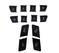 Autocollants Boutons Compatible Avec Benz Pour W204 Pour Pour W212 Autocollants Intérieurs Voiture Fenêtre Verre Bouton Levage Revêtement D'habillage Ensemble Décalcomanies(Silver,12pcs)