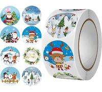 Autocollants Cadeau Noël, Étiquettes Autocollan, Rouleau pour Cadeaux, Sac, Enveloppe - Décorations d'Artisanat, Articles de Fête, Vacances, Gommettes (A)