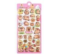 autocollants Capybara 3D - Multicolore, décalcomanies gonflées en relief en vinyle imperméable, autocollants d'animaux mignons, artisanat décoratif | Étui de téléphone, carnet, papeterie