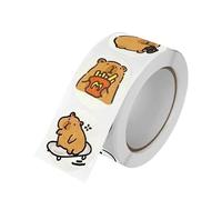 Autocollants Capybara - Autocollants animaux en rouleau | Autocollants mignons de rouleau de Capybara | Autocollants Capybara à application facile | Autocollants imprimés d'animaux de conception