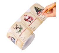 Autocollants Carte De Noël 150 Pièces De Épais Auto-Adhésif Noël | Rouleaux D'Étiquettes Autocollantes Pour Enveloppes De Fêtes D'Hiver Pour Boulangerie Bureau École Fête Maison