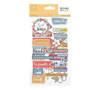 Autocollants Cartonnés Chipboard - Couleurs nature - 3 feuilles