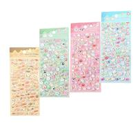 Autocollants Cartoon | 3D Fruits Et Animaux Fournitures De Scrapbooking | Décalcomanies Chat Décorations Gourde - Pour Carnet Tablette Coque de Téléphone Bouteille d'Eau Planificateur