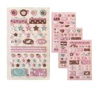 Autocollants Cartoon,Bubble Wings Toys | 4 Pièces Autocollants en Mousse Fraise,Pour Salle de Classe Carnet Scrapbook Trousses Tablet Planificateur Journaux Ordinateur Portable