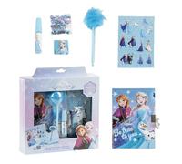 ARTESANÍA CERDÁ Agenda La Reine des Neiges – ensemble enfant, stylo Fuzzy, autocollants Elsa et Anna