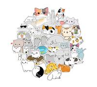 Autocollants chat - Autocollants animaux | Pack d'autocollants | Autocollants pour ordinateur portable | Autocollants pour skateboard | Pack d'autocollants imperméables | Chat Cartoon Kitten