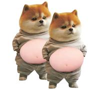 Autocollants Chiens Mignons - 2 Pièces Autocollants Animaux 3D Réutilisables DIY - Stickers Chien Mignons Décalcomanies Drôles - Fournitures Créatives pour Bureau École Classe Cahier Journal Téléphone