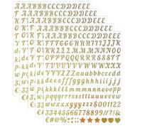 Autocollants Chiffres et Lettres, 5 Sheets Letters Number Sticker, Glitter Letters Sticker, Autocollant Chiffres Doré, Auto-adhésif, pour Bouteilles, Scrapbooking, Artisanat
