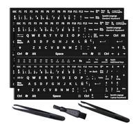 Autocollants Clavier Espagnol, 2 PièCes Autocollants De Remplacement Espagnol avec Lettres Blanches, pour Tout Clavier Standard, Clavier D'Ordinateur Portable (Mat)