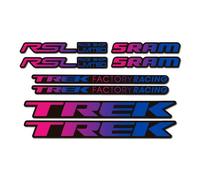 Autocollants Compatible Avec De Cadre De Vélo Trek Factory Racing Rsl Sram Dégradé