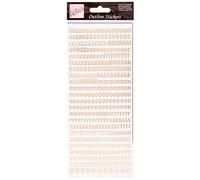 Autocollants Contour - Alphabet - Or Rose sur Blanc, Taille unique