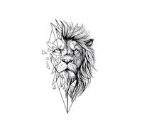 Autocollants Corporels Autocollants De Tatouage Temporaire Lion, Imperméables De Longue Durée Pendant Une À Deux Semaines