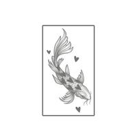 Autocollants Corporels Patch De Tatouage Au Jus De Poisson Rouge, Imperméable, Rendu Des Couleurs Continu, 1 À 2 Semaines