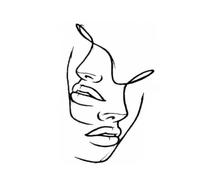 Autocollants Corporels Patch De Tatouage D'art Au Trait Noir Et Blanc Double Face Minimaliste, Durable Et Étanche
