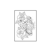 Autocollants Corporels Patch De Tatouage De Fleur De Léopard, Imperméable, Rendu Des Couleurs Continu, 1 À 2 Semaines