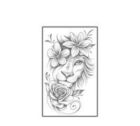 Autocollants Corporels Patch De Tatouage Fleur De Lion, Imperméable, Rendu Des Couleurs Continu, 1 À 2 Semaines