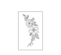 Autocollants Corporels Patch De Tatouage Temporaire Fleur Minimaliste, 1 À 2 Semaines, Longue Durée, Conception De Lignes Dessinées À La Main, Étanche