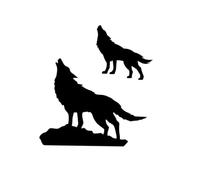 Autocollants Corporels Patch Temporaire De Tatouage De Conception De Hurlement De Double Loup Pour 1-2 Semaines Imperméables Durables
