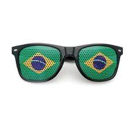 Autocollants Coupe du Monde / Coupe d'Euro Drapeau National Lunettes de Soleil avec Petits Trous Autocollants Cadeau Lunettes de Soleil (Noir, Brésil)