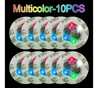 Autocollants cowijk à LED,50/25/10/5 pièces,sous-verre à batterie,62 bouteilles Shoes,pour cocktail,français ou HI Cup,polymères,décor de bar,club,fête-Multicolor-10PCS-Diameter-6CM