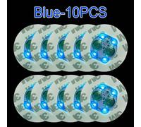 Autocollants cowijk à LED,50/25/10/5 pièces,sous-verre à batterie,62 bouteilles Shoes,pour cocktail,français ou HI Cup,polymères,décor de bar,club,fête-Bleu-10PCS-Diameter-6CM