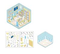 Autocollants Créatifs En PET Pour 4 Scènes Thématiques Outils Artistiques Et Pinces Réutilisables Pour L'apprentissage En Famille Autocollant De Construction De Scènes Multicouches