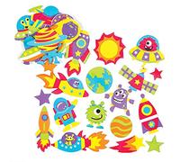 Autocollants créatifs et éducatifs du système solaire en mousse, que les enfants pourront utiliser pour décorer et embellir les objets de loisirs créatifs sur le thème de l'espace.