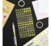 Autocollants Créatifs Lettres Anglaises Bronzantes, Étiquette Numérique Pour Journal Intime, Planificateur, Table, Diy Bricolage, 5 Paquets