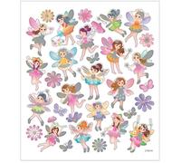 Autocollants - Creotime - Fées - 30 pièces - 16,5 x 15 cm - Multicolore