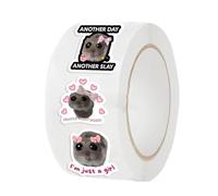 Autocollants D’animaux De Dessin Animé | 500 Pièces Autoollants Animaux Drôles Hamster Triste, Autocollans Triste Ont Du P Haster À 10 Motifs, Autocollants Pour Bouteilles À M