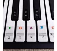 Autocollants d'aide à l'apprentissage pour touches de piano, design clair et coloré pour le développement des compétences dans la pratique musicale (B)