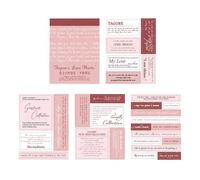 Autocollants d'album, Autocollants d'album - Autocollants avec vers d'amour rétro | Fournitures d'autocollants de journal, autocollants avec phrases de citation, décorations pour