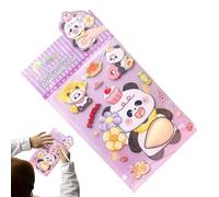 Autocollants d'animaux de dessin animé - Pack de décalcomanies en vinyle avec de ventre doux, collection d'illustrations mignonnes colorées, autocollants faciles à décoller avec bords arron