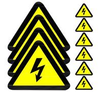 Autocollants D'avertissement Électriques Adhésifs 15 Pièces | Jaune, Triangle Signalétique sans Texte, Usage sur Sites de Construction et Divers Emplacements