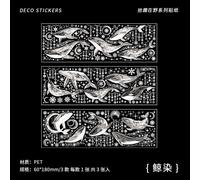 Autocollants De Baleine Perdue En Fleur, Étiquette Adhésive Transparente, Imperméable, Décorative, Pet, Pour Journal De Scrapbooking, 3 Pièces