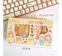 Autocollants De Bande Washi, 5 Rouleaux, 10 Pièces, Pour Décoration De Journal, Coffret Cadeau, Dessin Animé Mignon, Matériel De Collage Pour Scrapbooking, Papeterie Kawaii