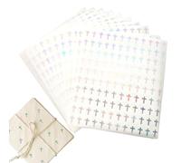 Autocollants De Baptême | 1200 Pièces Feuille Argentée Autocollante Décoration Maison | Décalcomanies Chrétienne | Pour Carnets Tasses Verre Voitures Fenêtre École Chambre Noël Anniversaire
