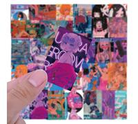 Autocollants de beauté en forme de coeur, 50 pièces, Illustration de bien-être de fille Otaku, pour valise de moto, décor d'ordinateur portable, nouveau