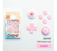 Autocollants De Bouton En Silicone Switch Lite, Capuchon À Bascule Switch Lite, Capuchon De Touche À Direction Croisée Accessoires Compatibles-Ensemble De Boutons En Silicone Lite - Sakura Rose