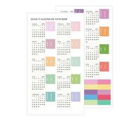 Autocollants de Calendrier pour Adultes,2 Pièces Onglets Colorés Adhésifs,Stickers Calendrier Écriture Étiquettes Colorées | Pour Maison École Bureau Carnet Album Agenda Rendez-vous Famille
