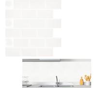 Autocollants de carrelage 30x30cm PVC film pour carrelage 10 pièces-1 jeu de film décoratif autocollant carreaux adhésifs découpés décor carrelage(type D - blanc clair) CEEDIR
