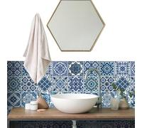 Autocollants de carrelage portugais, art de carrelage portugais,24 autocollants de décoration de placard vintage - Art de résistant à l’eau pour bar, escalier buanderie, en céra