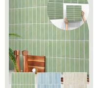Autocollants de carrelage vert 3D, carreaux muraux en mosaïque 3D autocollants, mat, résistant à l'eau et à la moisissure, design plus épais, 30 x 30 cm, pour dosseret de cuisine, camping-cars, décora