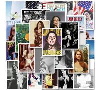 Autocollants De Chanteur Lana Del Rey,25 Pièces,Né Pour Mourir,Lune De Miel Paradis,Pour Ordinateur Portable,Bagages,Voiture,Skateboard,Casque,Autocollants Imperméables.25Pcs.