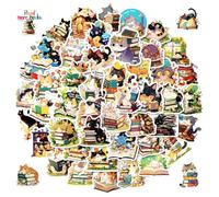 Autocollants de chat mignons, autocollants mignons pour les | Cartoon Cat Stickers for Kids 50X - Supplies scolaires, art d'album, décorations de bouteilles d'eau, trucs drôles, accessoires décoratifs